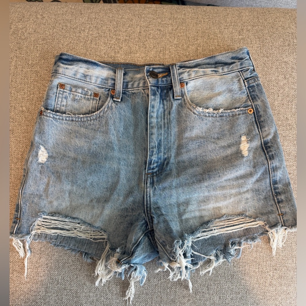 Pistola Maeve Super High Rise Denim Cut Off Jean Shorts 26